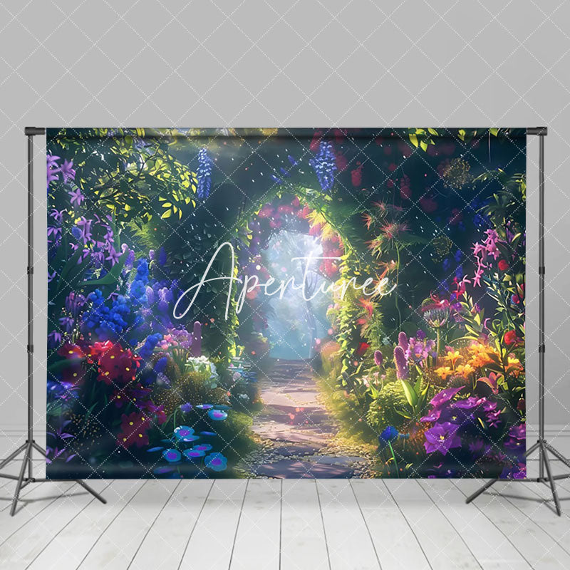 Aperturee - Aperturee Magic Forest Beautiful Spring Scene Photo Backdrop