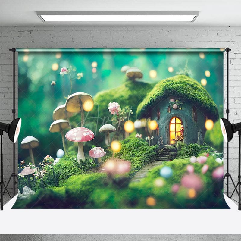 Aperturee - Aperturee Magic Forest Mushroom Spring Photo Room Set Backdrop