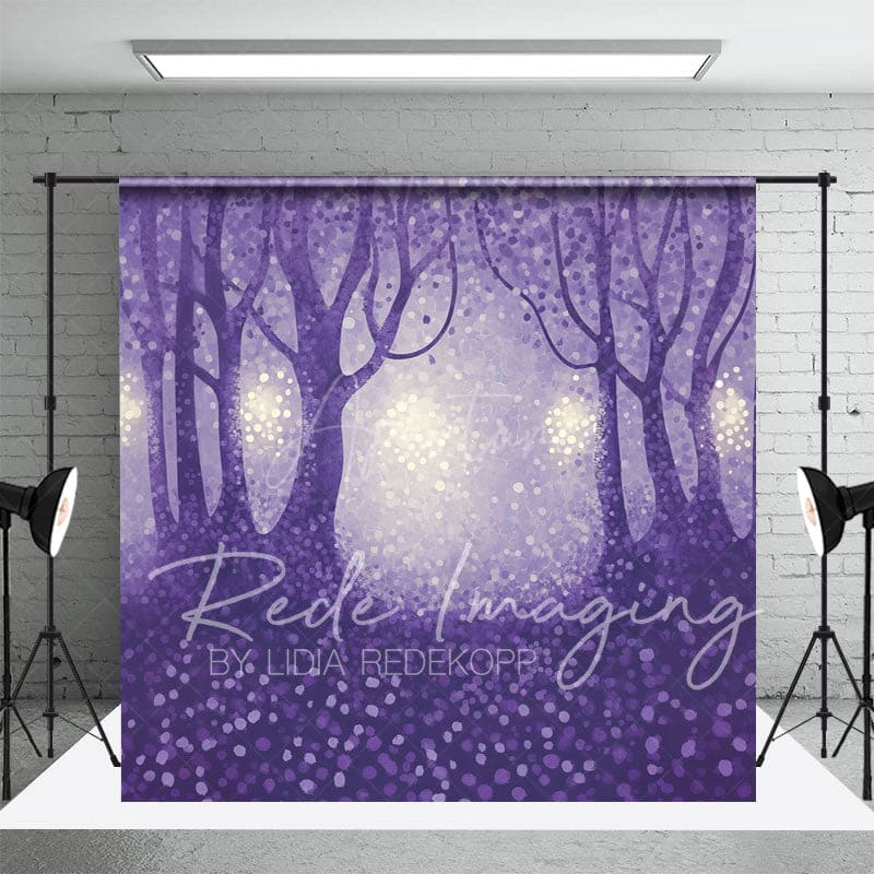 Aperturee - Aperturee Magical Abstract Purple Forest Photography Backdrop
