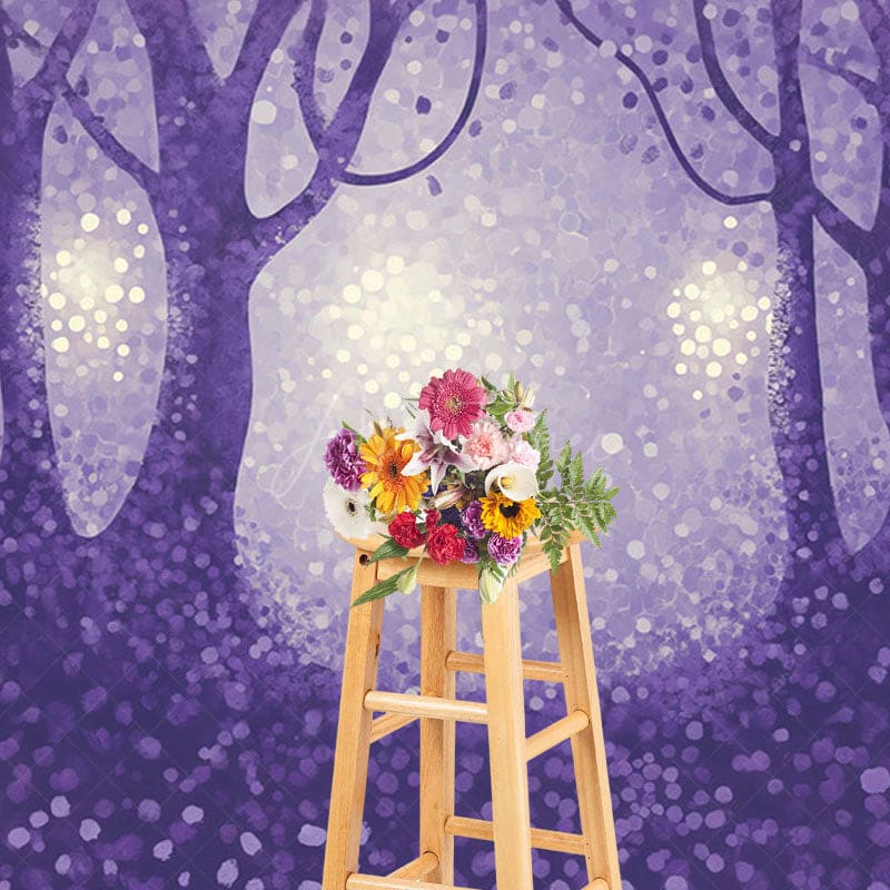 Aperturee - Aperturee Magical Abstract Purple Forest Photography Backdrop