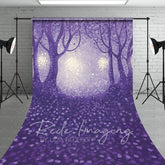 Aperturee - Aperturee Magical Abstract Purple Forest Sweep Photo Backdrop