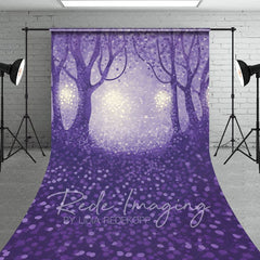 Aperturee - Aperturee Magical Abstract Purple Forest Sweep Photo Backdrop