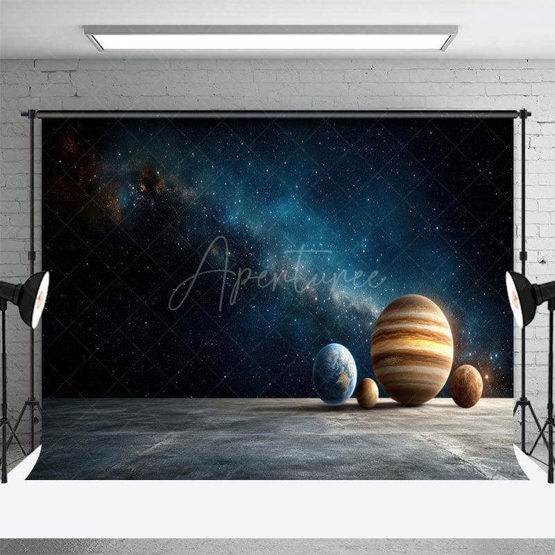Aperturee - Aperturee Magical Blue Starry Galaxy Science Fiction Backdrop