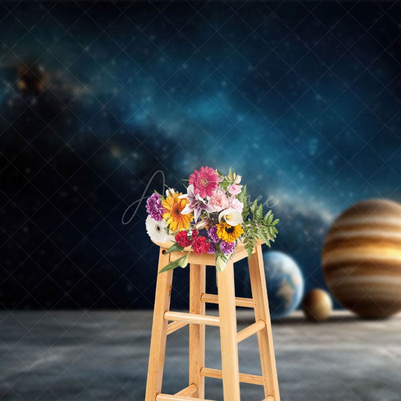 Aperturee - Aperturee Magical Blue Starry Galaxy Science Fiction Backdrop