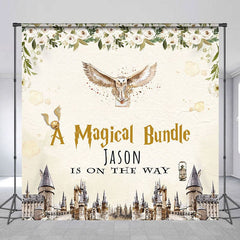 Aperturee - Aperturee Magical Bundle Castle Custom Name Baby Shower Backdrop
