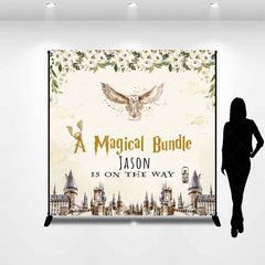 Aperturee - Aperturee Magical Bundle Castle Custom Name Baby Shower Backdrop