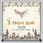 Aperturee - Aperturee Magical Bundle Castle Custom Name Baby Shower Backdrop