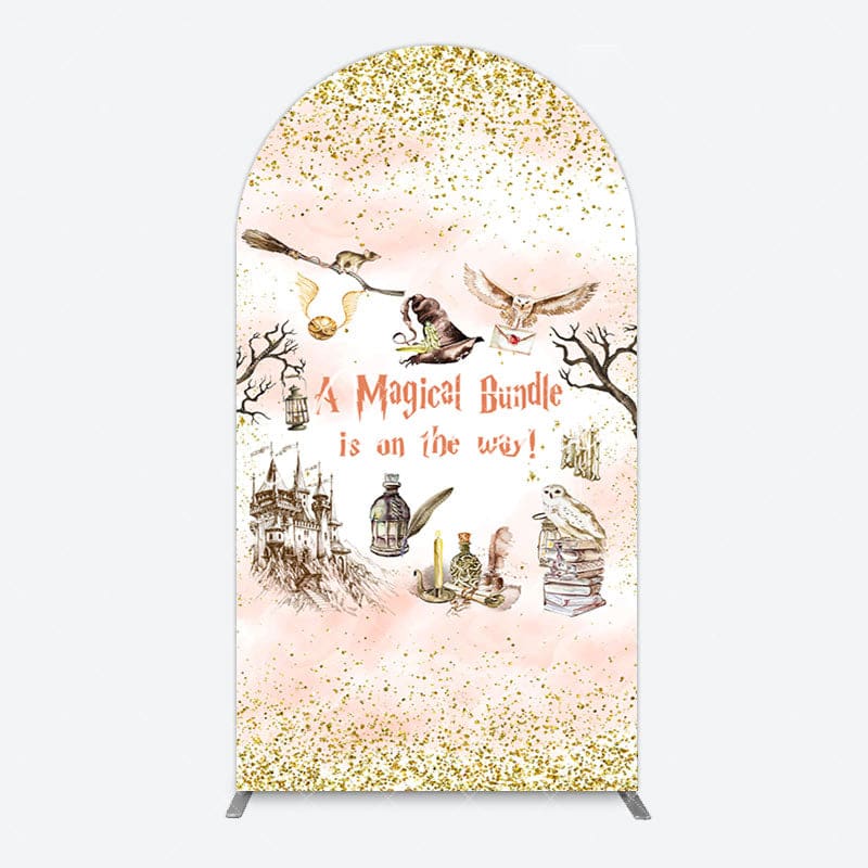 Aperturee - Aperturee Magical Bundle Wizard World Baby Shower Arch Backdrop