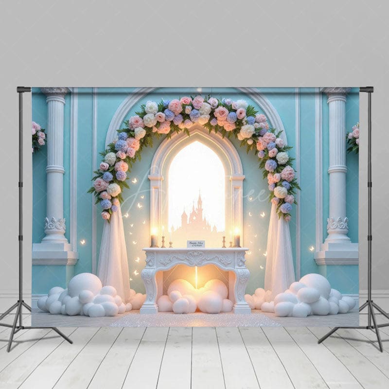 Aperturee - Aperturee Magical Butterfly Floral Arch Sweet Wedding Backdrop