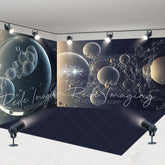 Aperturee - Aperturee Magical Dark Blue Galaxy Bubble Room Set Backdrop