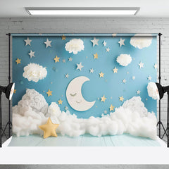 Aperturee - Aperturee Magical Dreamy Night Sky Sleeping Moon Face Backdrop