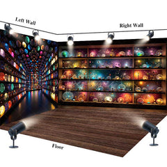 Aperturee - Aperturee Magical Galaxy Orbs and Celestial Shelves Room Set Backdrop Sci-Fi Inspired for Fantasy Themed Photos