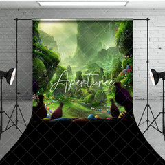 Aperturee - Aperturee Magical Green Forest Eggs Easter Sweep Photo Backdrop