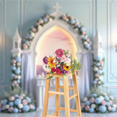 Aperturee - Aperturee Magical Paradise Castle Floral Wedding Backdrop