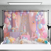 Aperturee - Aperturee Magical Pink Purple Birthday Party Balloons Backdrop