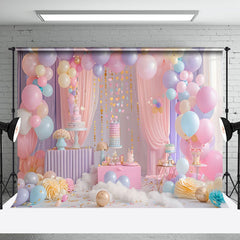 Aperturee - Aperturee Magical Pink Purple Birthday Party Balloons Backdrop