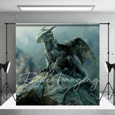 Aperturee - Aperturee Magical Rocky Cliff Dragon In Rest Photo Backdrop