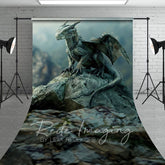 Aperturee - Aperturee Magical Rocky Cliff Dragon In Rest Sweep Backdrop