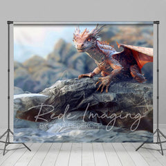 Aperturee - Aperturee Magical Rocky Cliff Dragon Natural Scene Backdrop