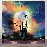 Aperturee - Aperturee Magical Sky Halloween Castle Square Tension Backdrop