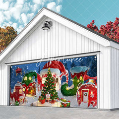 Aperturee - Aperturee Magical Tree Christmas Vibe House Garage Door Banner