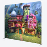 Aperturee - Aperturee Magical Tropical House Tension Fabric Backdrop Colorful Floral Villa Decoration Colombian Casita Background