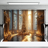Aperturee - Aperturee Magnificent Palace Christmas Tree Photo Backdrop