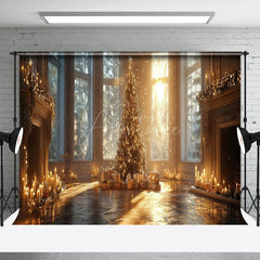 Aperturee - Aperturee Magnificent Palace Christmas Tree Photo Backdrop