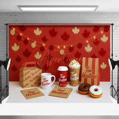 Aperturee - Aperturee Maple Leaves Tims Photography Cake Smash Backdrop