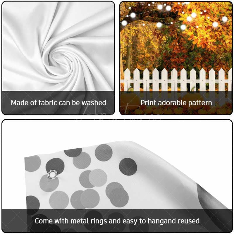 Aperturee - Aperturee Maple Tree Leaves Fence Pumpkin Garage Door Banner
