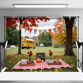 Aperturee - Aperturee Maple Trees Lawn Autumn Back To School Photo Backdrop