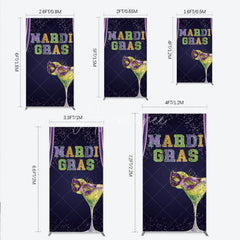 Aperturee - Aperturee Mardi Gras Rectangle Backdrop Purple Masquerade Mask Cocktail Background Carnival Party Rectangle Cover Photography