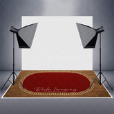 Aperturee - Aperturee Marroon Oval Tassels Rug Rubber Floor Mat For Photo