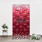 Aperturee - Aperturee Masquerade Ball Birthday Rectangle Backdrop Red and Black Venetian Mask with Diamonds Sweet 16 Party Decor