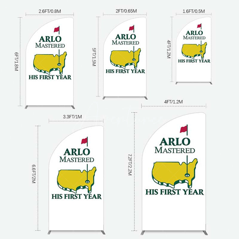 Aperturee Aperturee Master His First Year Boys Birthday Half Moon Arch Backdrop