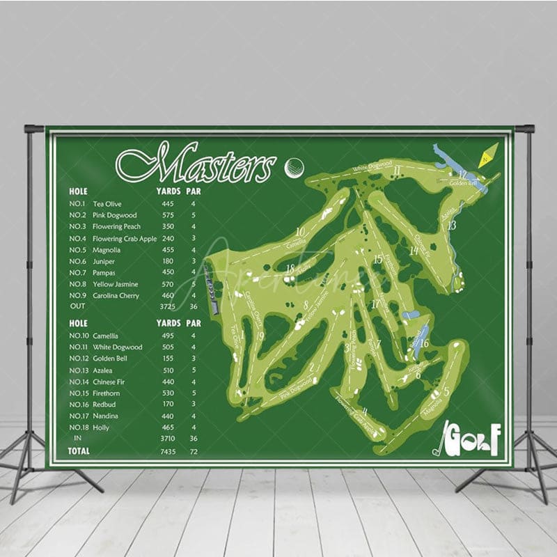 Aperturee - Aperturee Masters Green Golf Course Sports Backdrop For Party