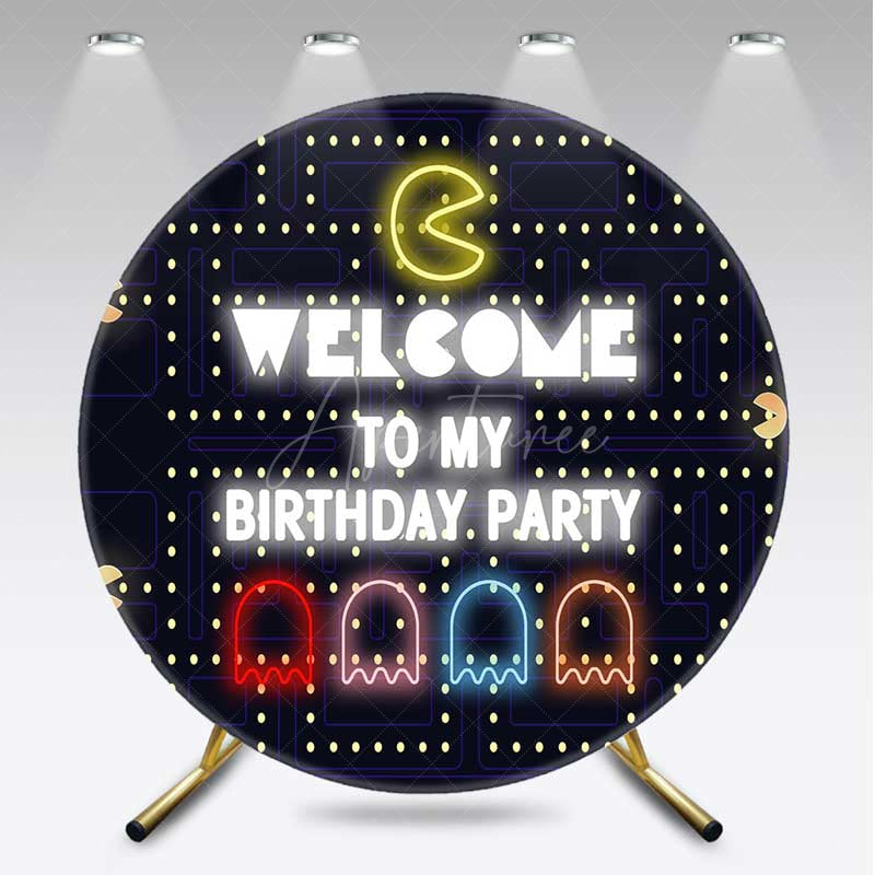 Aperturee Aperturee Maze Game Retro Birthday Boy Round Backdrop