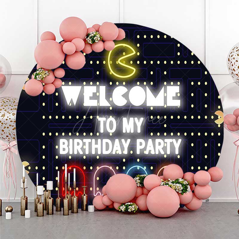 Aperturee Aperturee Maze Game Retro Birthday Boy Round Backdrop