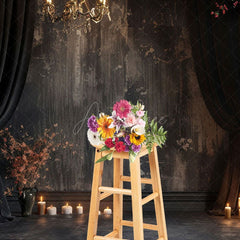 Aperturee - Aperturee Medieval Black Dark Room Candle Light Photo Backdrop