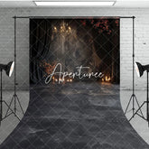 Aperturee - Aperturee Medieval Black Dark Room Candle Light Sweep Backdrop