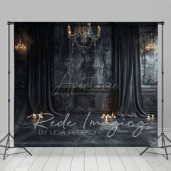 Aperturee - Aperturee Medieval Black Dark Room Retro Wall Photo Backdrop
