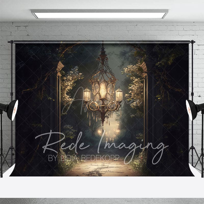 Aperturee - Aperturee Medieval Dark Magic Chandelier Architecture Backdrop