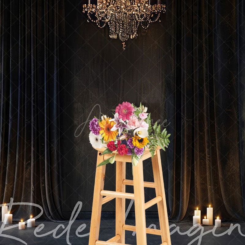 Aperturee - Aperturee Medieval Dark Room Curtain Retro Wall Photo Backdrop