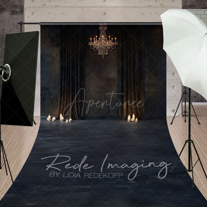 Aperturee - Aperturee Medieval Dark Room Curtain Retro Wall Sweep Backdrop