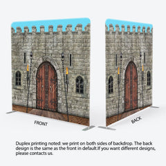 Aperturee - Aperturee Medieval Retro City Wall Square Tension Backdrop