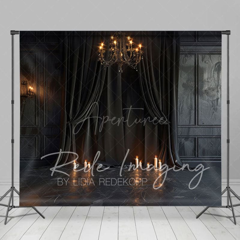 Aperturee - Aperturee Medieval Vintage Candle Dark Black Room Backdrop