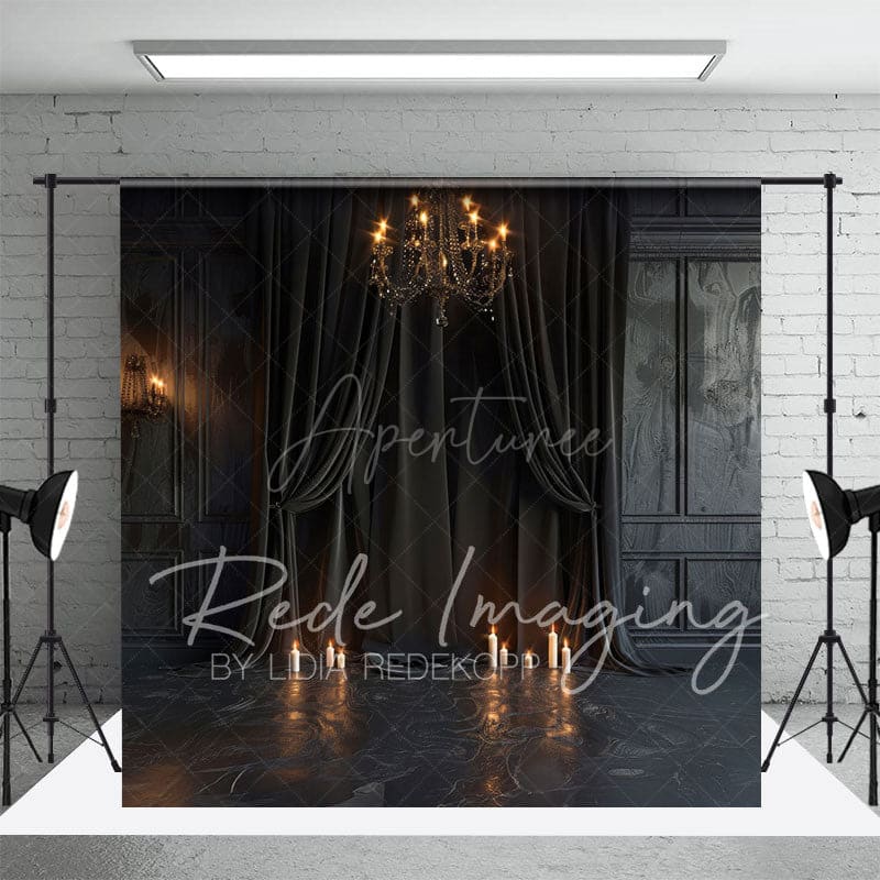 Aperturee - Aperturee Medieval Vintage Candle Dark Black Room Backdrop