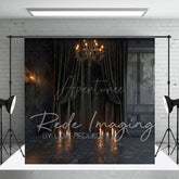 Aperturee - Aperturee Medieval Vintage Candle Dark Black Room Backdrop