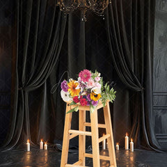 Aperturee - Aperturee Medieval Vintage Candle Dark Black Room Backdrop