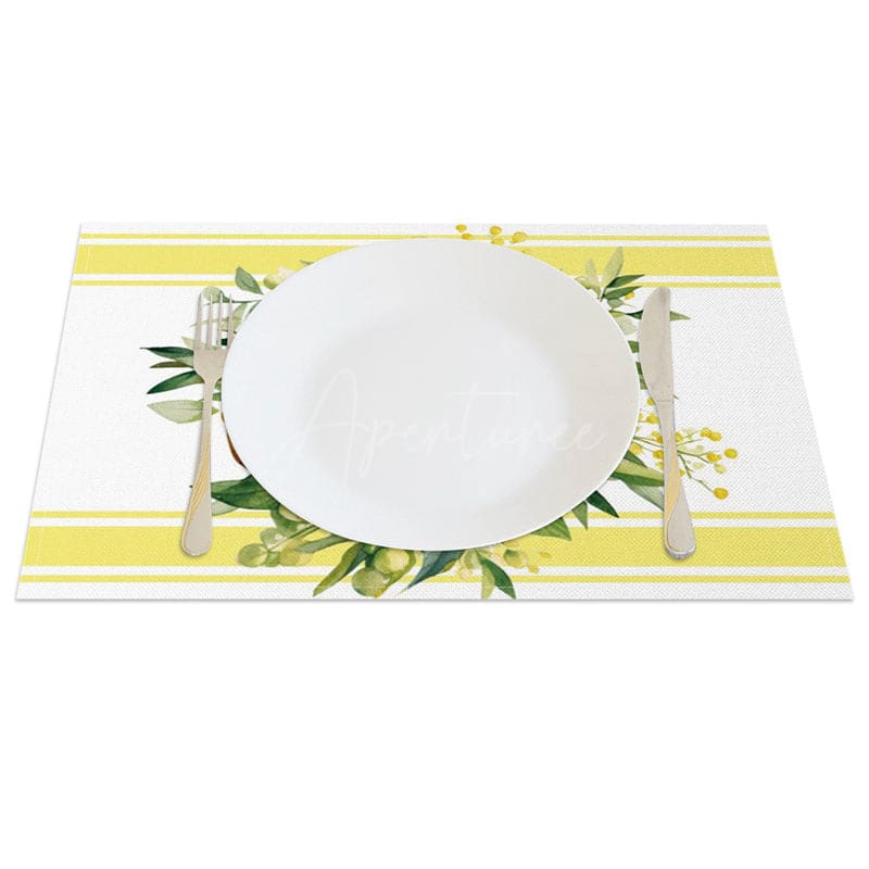 Aperturee - Aperturee Mediterranean Lemon Amalfi Coast Set of 4 Placemats